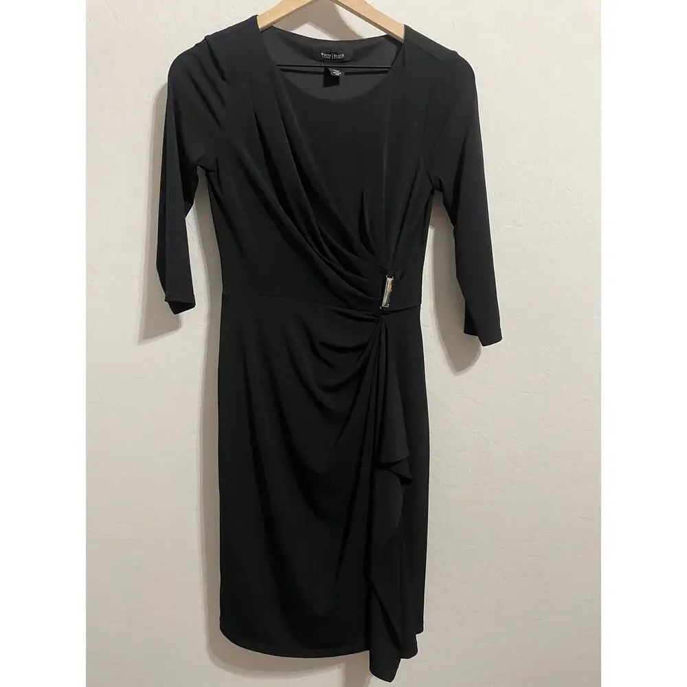 BOGO White House Black Market Faux Wrap Dress Black Size 0